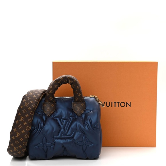 ❌❌LOUIS VUITTON Pillow Speedy Bandouliere 25 Monogram Nylon Metallic Blue bag LV - Picture 11 of 11